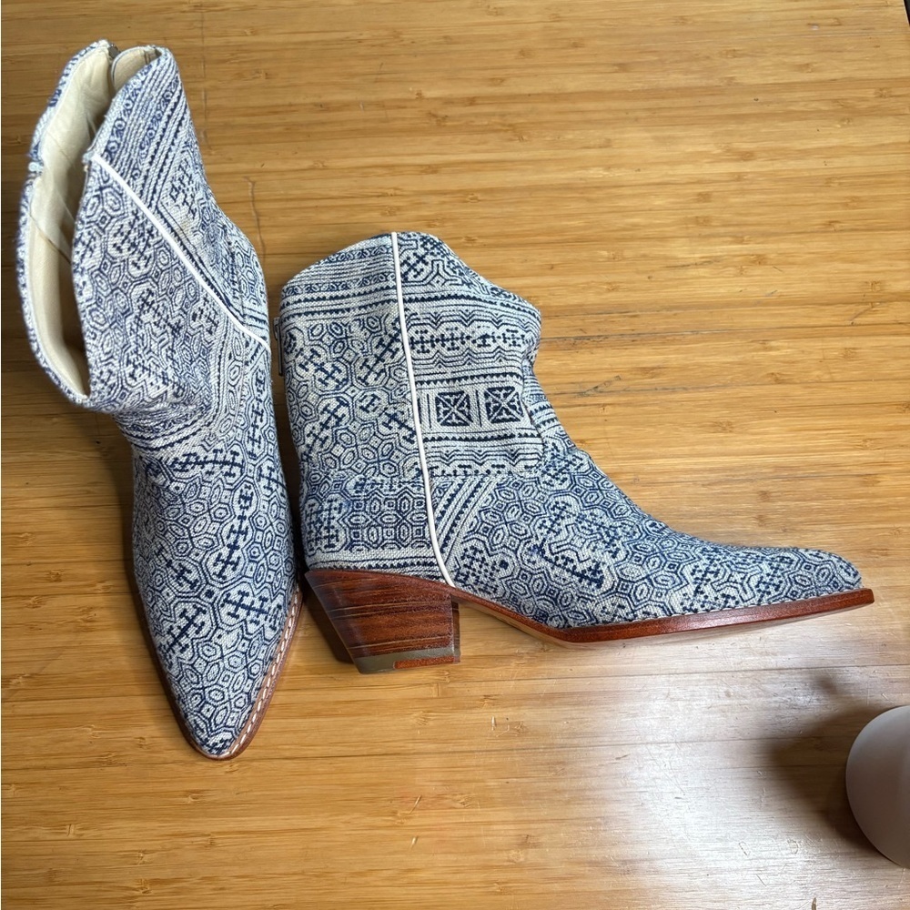 Euc Tile Mosaic Indigo Western Boots X Anthropologie. Size 36 — image 5 of 8